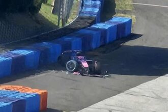 Franco Colapinto se accidentó durante una jornada de prueba de neumáticos