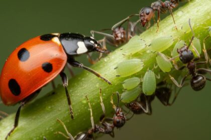 Por qué las mariquitas son depredadoras perfectas y la batalla silenciosa que libran contra las hormigas por su comida