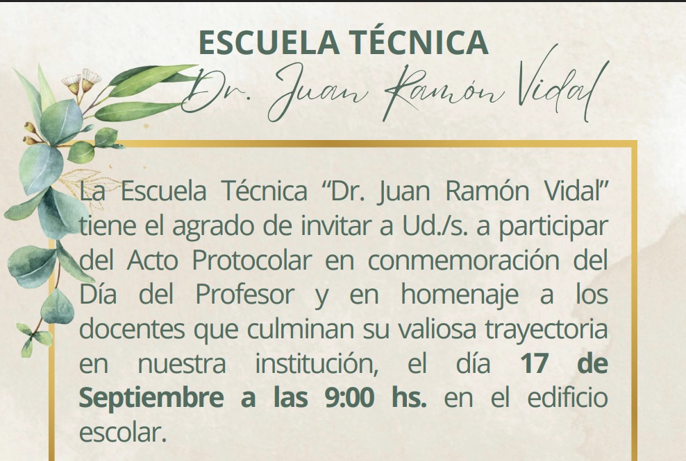 Escuela Técnica celebra el Día del Profesor y homenajea a docentes jubilados