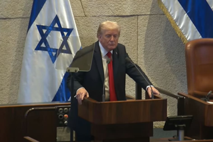 Interrumpieron el discurso de Trump en el parlamento israelí