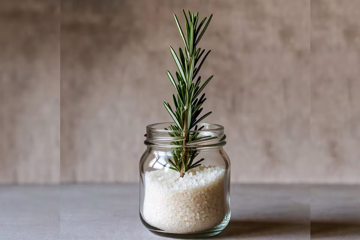 Para qué sirve poner sal gruesa y romero en un frasco dentro de la casa