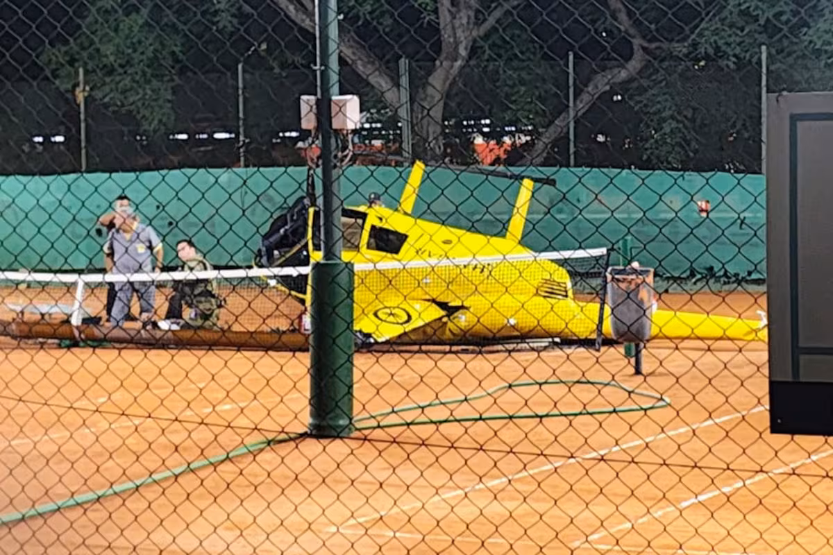 Un helicóptero cayó sobre una cancha de tenis en Palermo